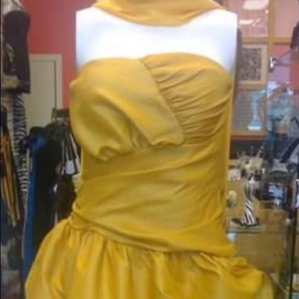 Strapless Bubble Bottom dress & chiffon scarf